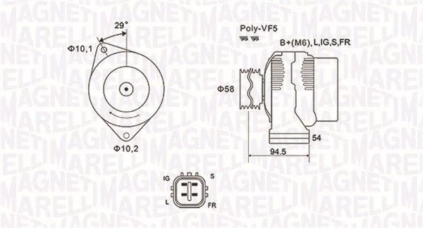 Kintamosios srovės generatorius MAGNETI MARELLI 063731721010
