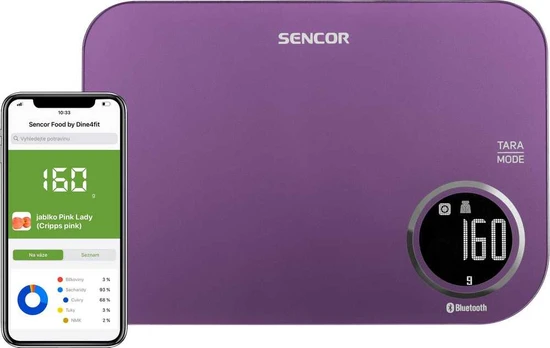 Virtuvinės svarstyklės Sencor SKS 7073VT su Bluetooth