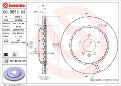 BREMBO 09.D552.23 Brake Disc kaina