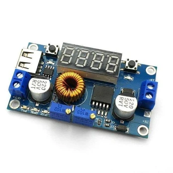Keitiklis XL4015E - 5A - 1.3V-30V Step-down - su voltmetru ir ampermetru