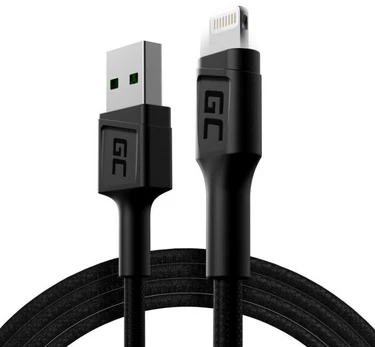 Laidas Green Cell, USB/Apple Lightning, juoda