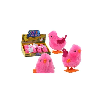 Lean Jumping Chicken Toy Wind-Up Figurine Rožinė