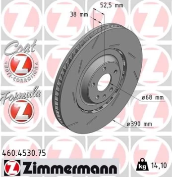 Stabdžių diskas ZIMMERMANN 460.4530.75