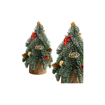 Lean Decorative Christmas Tree on a Trunk Raudona Rowan Cones 26 x 12 cm