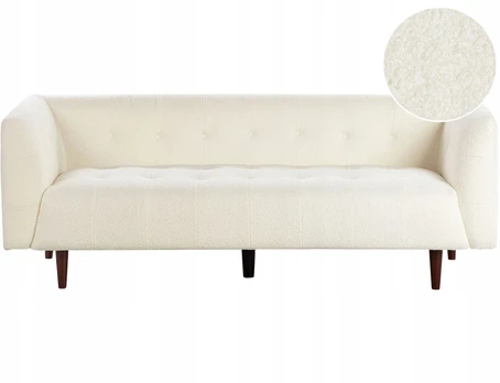 Beliani Trivietė sofa BYSKE Bouclé, balta