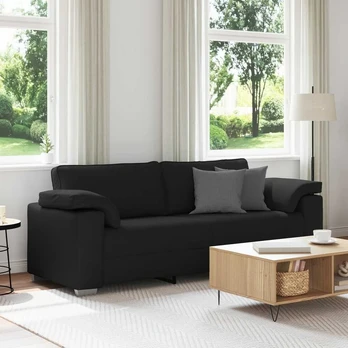 3 vietų sofa Juoda 178 cm Audinys