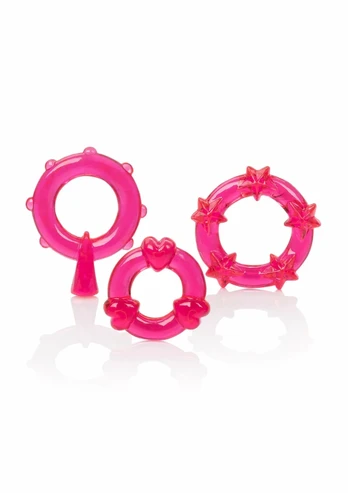 Magic C-Rings 3-Piece Set - Stretchy TPR Rings with Textured Surface