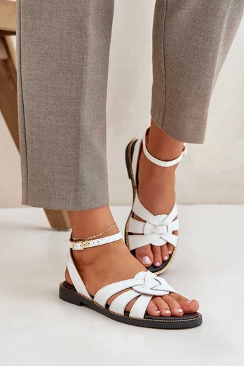 Lewski Shoes Natūralios odos klasikinės baltos basutės