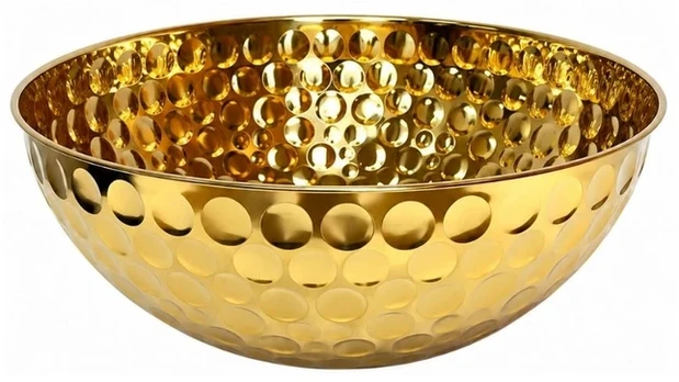 Metalinis serviravimo dubuo auksinis 19 cm