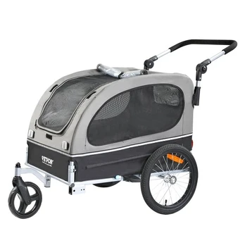Šunų dviračio priekaba Vevor TS810, pilka/juoda