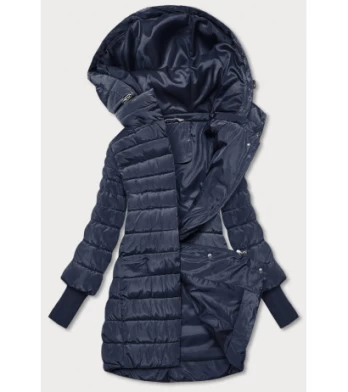 LONG JACKET WITH HOOD BLACK (PM7231) striukė