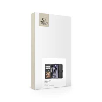 Dėklas TECH-PROTECT WALLET GALAXY S25 ULTRA Juodas