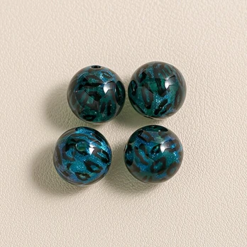 Karoliukų rinkinys, Two-color Leopard Print Pomegranate Red-10pcs