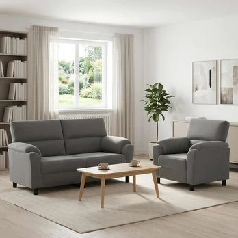 Sofa Sofos komplektas 2 vnt. Tamsiai pilka Aksomas