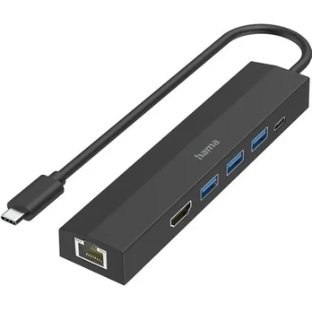 Hama Hub 6w1 | 3x USB-A | USB-C | HDMI | LAN