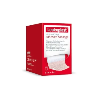 LEUKOPLAST savaime prilimpantis elastinis bintas ELASTOMULL HAFT, 8 cm. x 4 m., baltas