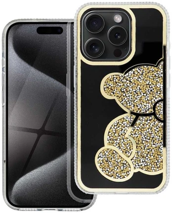 Dėklas OEM Futerał TEDDY BEAR do IPHONE 16 Pro Max auksinė