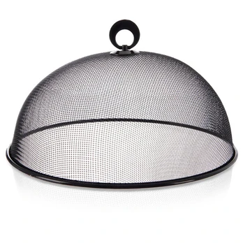 Metalinis maisto lempos gaubtas juodas tinklelis Orion 30 cm