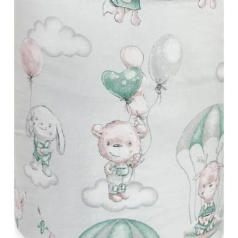 Cover set - 2 pcs - 120x90, 40x60 - ANIMALS in PARACHUTES - GREEN