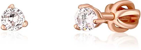 JVD Charming bronze stud earrings with zircons SVLE1501XH2RO0