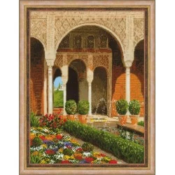RIOLIS – Create It Yourself – Siuvinėjimo rinkinys „Pilies sodas“ 1579 (30x40 cm)