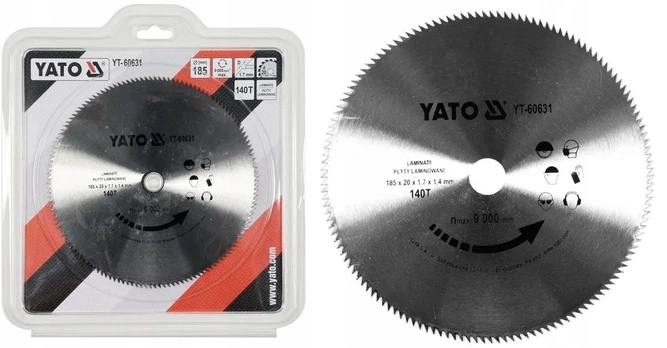 Yato pjovimo diskas medienai 185mm, 140 dantų, 20mm