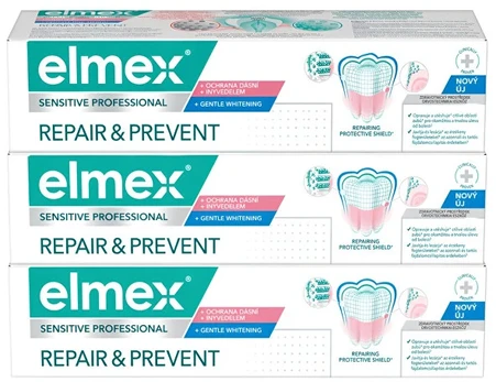 Elmex Dantų pasta Repair & Prevent Gentle Baltas 3 x 75 ml