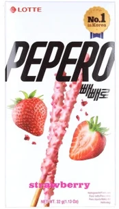 Pepero Strawberry cookie sticks, 32 g