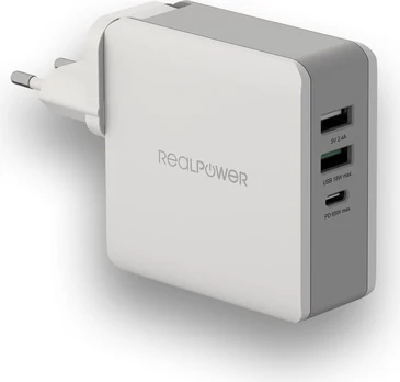 Krautuvas Realpower Darbasta- 65 2x USB-A 1x USB-C 2.4 A (306837)