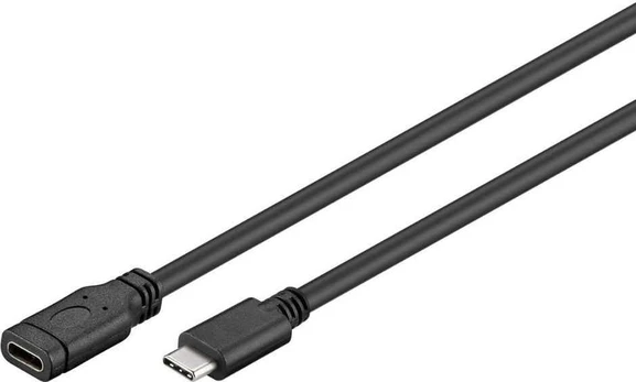 Kabelis USB MicroConnect USB-C - USB-C 0.5 m Juodas (USB-C 3.2 Gen 1 Extension)