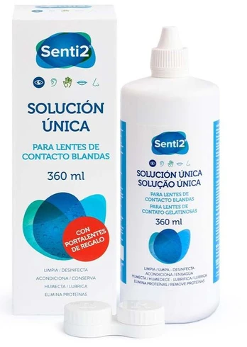 Kontaktinių lęšių valiklis Senti2 Unique Solution, 360 ml, universalus, -