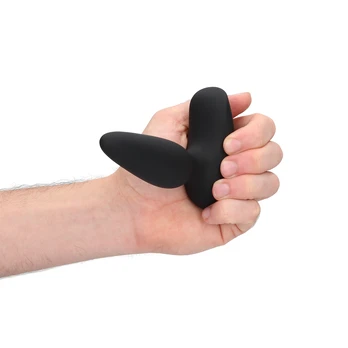 Loveline By Shots Smooth Vibrating Anal Plug with Remote Control - Licorice Juodas