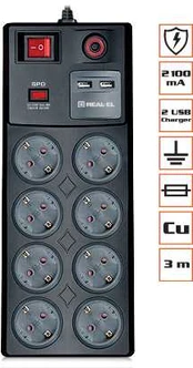 Ilgiklis Real-el RS-8 Protect 1.8 m