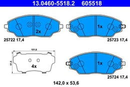 ATE 13.0460-5518.2 Brake pad set