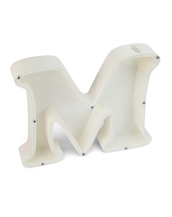 3D Taupyklė Raidė M, 1 vnt, balta