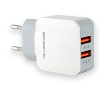 Adapteris Somostel SMS-A13, 2 x USB, 0.59 m, balta/oranžinė, 10 W
