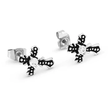Troli Design men´s cross earrings KS-145