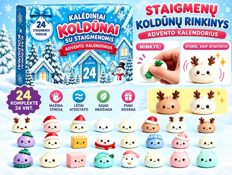 Advento kalendorius squishy dumpling šventiniai koldūnai