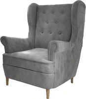 Fotelis Aros 1F, pilkas, 90 cm x 107 cm x 103 cm