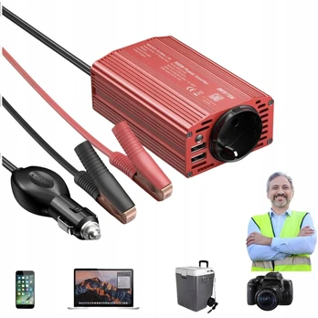Bestek 300w įtampos keitiklis, juodas