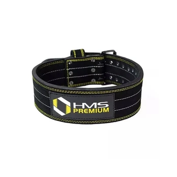 Sunkiosios atletikos diržas HMS Premium Power Belt, juoda/geltona, XL