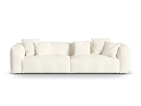 Boucle Modular Sofa, "Martina", 4 Seats, 320x106x75, Ivory