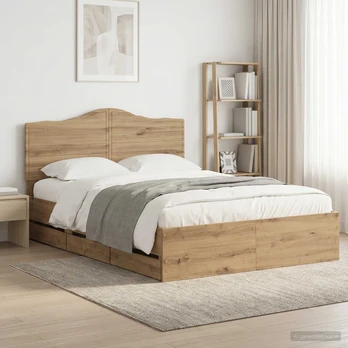 Lova Bed Frame with Storage and Headboard Artisan Oak 160 x 200 cm