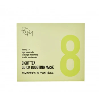 BOM Eight Tea Quick Boosting Mask Lakštinės veido kaukės, 30vnt