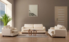 Hanah Home 3 vietų sofa River - rusvai gelsvas kaina