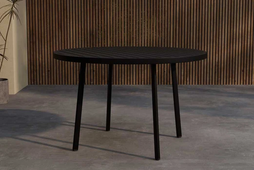 Venture Design Valgomojo stalas 120 cm Juodas Aliuminis