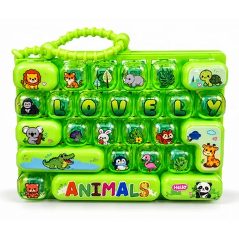 Žalias sensorinis žaislas – klaviatūra Fidget Keyboard „Animals“