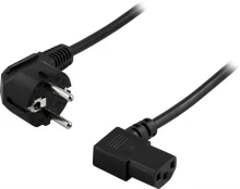 DELTACO grounded appliance cable for connection between unit and wall socket, angled CEE 7/7 to angl kaina