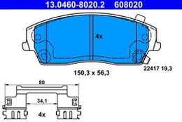 ATE 13.0460-8020.2 Brake pad set
