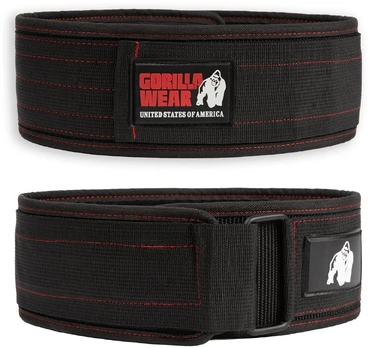 Gorilla Wear 4 Inch Nylon Lifting Belt - Black/Red